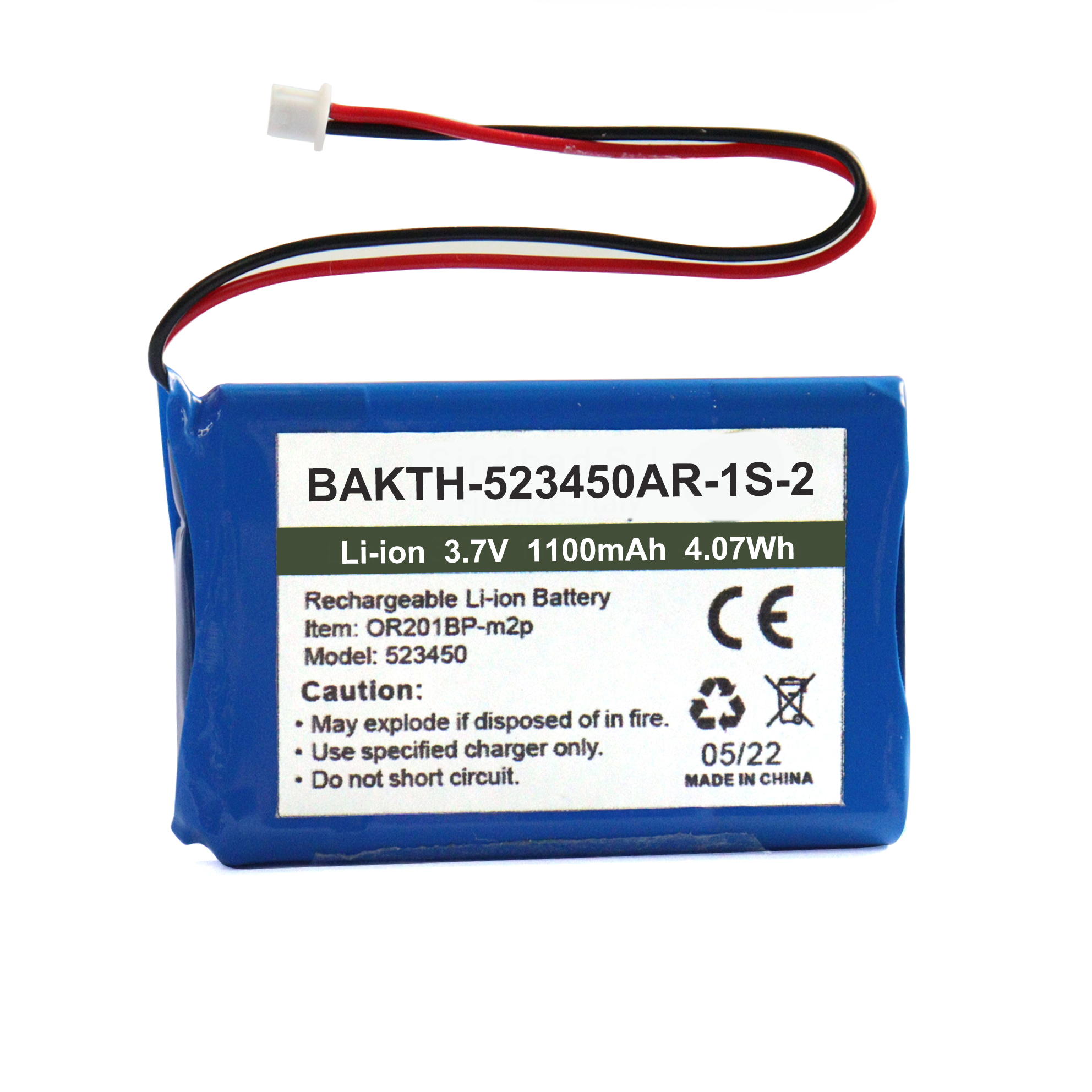 BAKTH-523450AR-1S-2 3,7 В 1800 мАч литий-ионный аккумулятор.