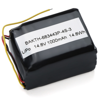 BAKTH-683443P-4S-3 Перезаряжаемая литиевая полимерная батарея с длительным сроком службы 14,8 В 1000 мАч 