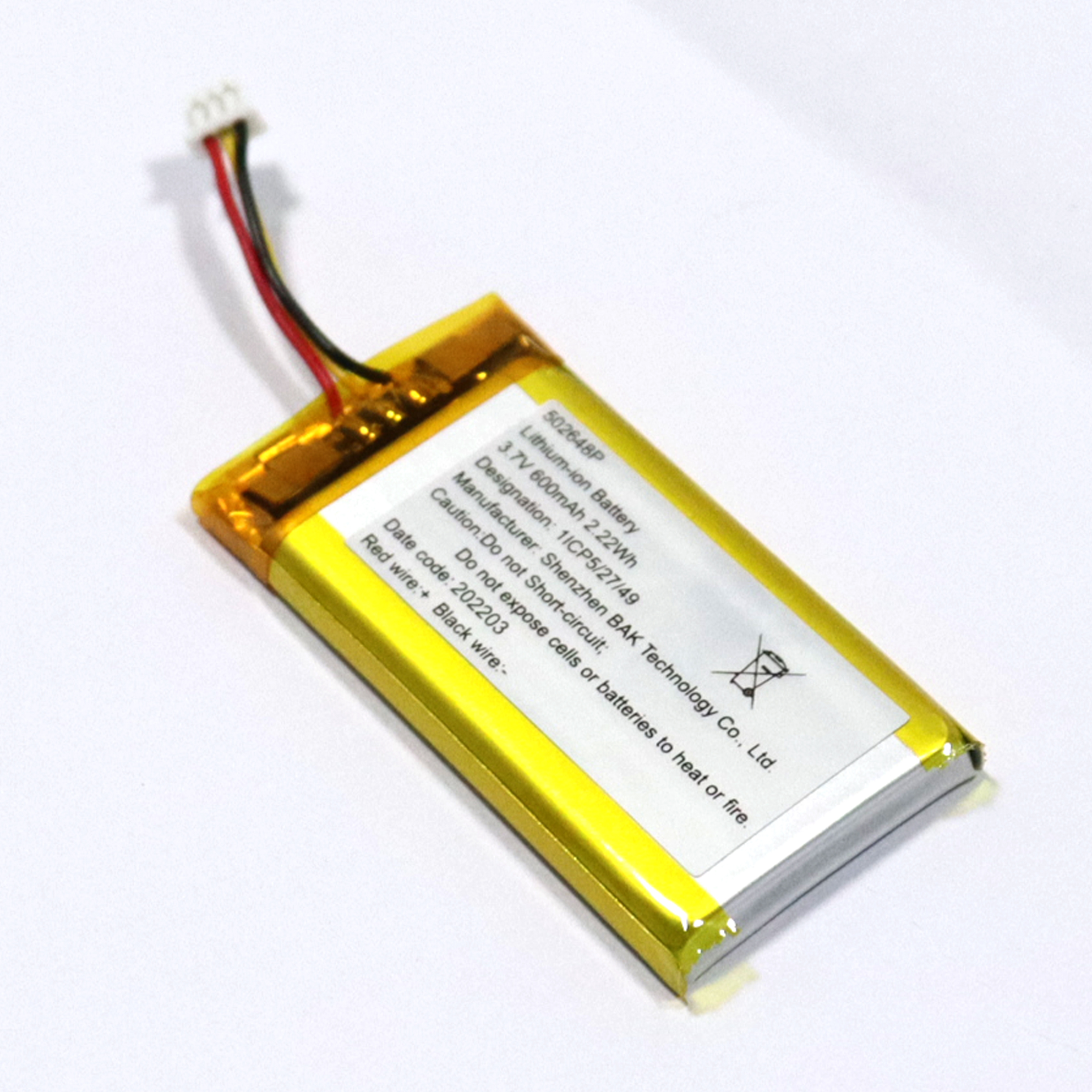 Литий -полимерная батарея 3,7 В 600 мАч для устройства Bluetooth 